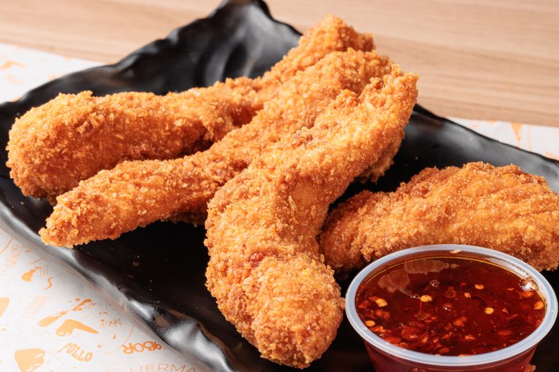 Starbird Buffalo Tenders with spicy sauce